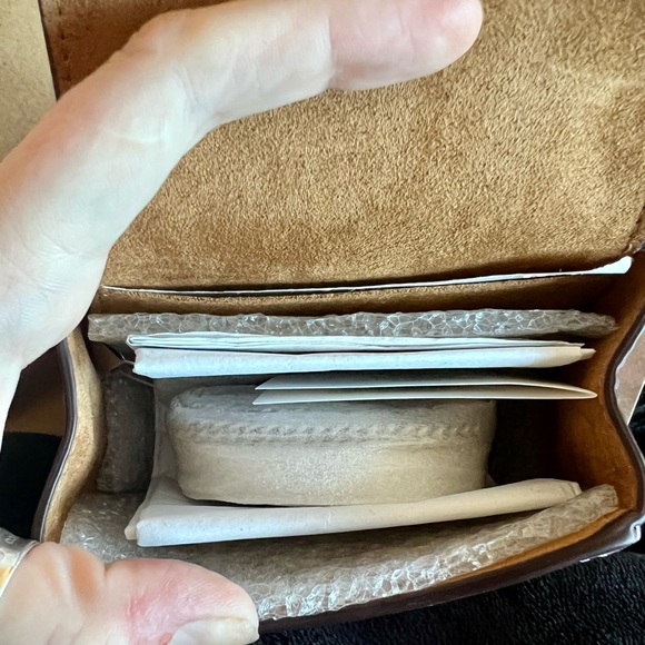 NWT Coach Metallic Pink/Purple Sparkle Suede Mini Bag - Picture 7 of 9